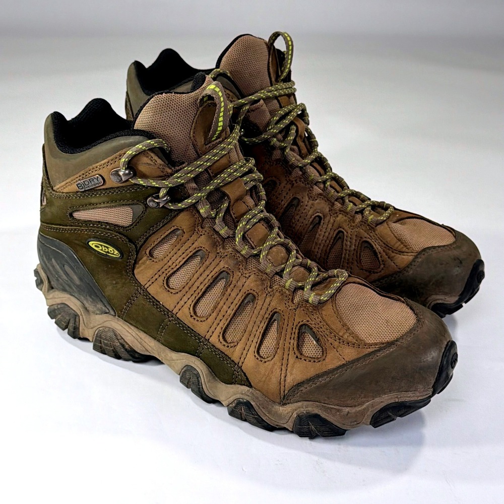 Oboz Sawtooth II Hiking Boots Mens 11 Brown Olive Mid B-Dry Waterproof Gorpcore